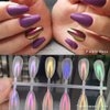 Ice Transparent Aurora Nail Powder, KISSBUTY 6 Colors Jelly Neon Rainbow Holographic Chameleon Powder Multi Chrome Nails Power Aurora Effect Iridescent Pigment Glitter Pearlescent Nail Art Glitters