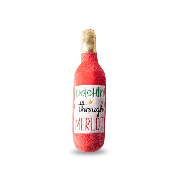 Fringe Studio Plush Dog Toy, Dashin' Through Merlot, Pet Shop Collection (314084)