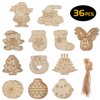 Shemira Christmas Craft Kit for Kids, 36pcs Wooden Christmas Ornaments with Painting Set,Paint Your Own Christmas Ornaments, DIY Ornaments Craft Toys for Girls Boys Ages 5 6 7 8 9 10 11 12
