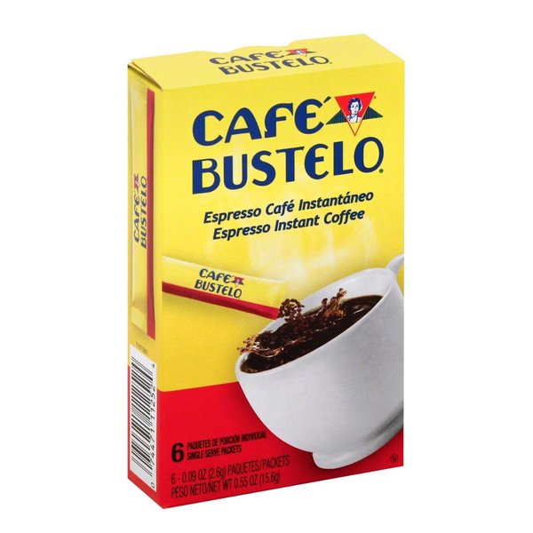 Café Bustelo Espresso Instant Coffee - 6 Count Individual Packs (1 Box) - Great Coffee For Travel - Instant Espresso