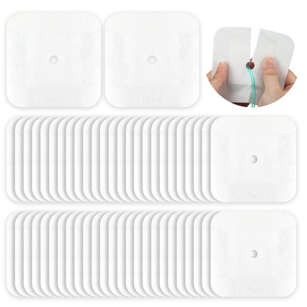 Feeding Tube Pads 4 x 4 Inch Split Drain Adhesive Bandages PD Catheter G Tubes Covers Dialysis Accessories Gtube Supplies (100 Pcs)