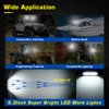 WFPOWER LED Spreader Lights for Boat, 6.3inch 2 Pack 72W Waterproof T-Top Boat Spreader Light Deck Dock Marine Spreader Flood Lights, COB Spotlight 12V White Marine LED Light for Boat Pontoon Fishing