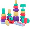 esycooying 40PCS Silicone Stacking Rocks Building Blocks, Sensory Toddler Learning Montessori Toys for 3 Year Old, Preschool Classroom Must Haves, Educational STEM Toys with Girls Boys Gifts