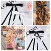 NYXXZ Bow Hair Clips for Girls, 4Pcs Tassel Bow Long Tail Hair Clips Ribbon Bowknot Hair Bow, Women's Hair Clips Ribbon Hair Ties Barrettes Hair Accessories (Black and White)