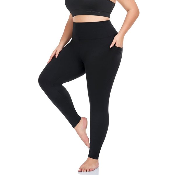 MOREFEEL Plus Size Leggings for Women with Pockets-Stretchy X-4XL Tummy Control Yoga Pants Equestrian Sports Breeches