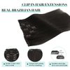 DOORES Human Hair Extensions Clip in Natural Black 120g 7pcs 18 Inch Remy Clip in Hair Extensions Natural Hair Extensions Straight Thick Hair