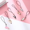 Yinkin 6 Pieces Cat Charm for Mobile Phone, Kawaii Charms Strap, Cute Hanging Cat for Backpack, Wallet, Keychain Pendant