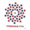 Patriotic Spiral Strip of 100 Forever First Class USPS Postage Stamps USA Stars Red & Blue Christmas Wreath(Strip of 100)