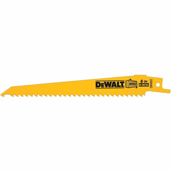 DEWALT Reciprocating Saw Blades, Taper Back, 6-Inch, 6 TPI, 5-Pack (DW4802)