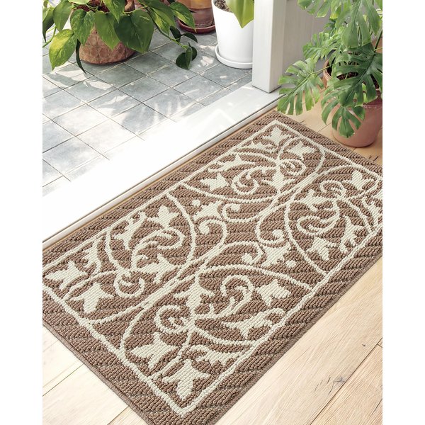 DEXI Door Mat Indoor Rugs for Entryway Floor Mats Inside Doormat Front Entrance Rug Entry Non Slip Washable,19.5"x31.5",Brown