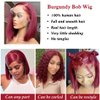 99J Burgundy Lace Front Wigs Human Hair 13x4 Short Bob Wig HD Lace Front Human Hair Wig Pre Plucked with Baby Hair 8inch180% Density Win Red Burgundy Color Bob Wig for Women Human Hair