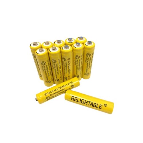 RELIGHTABLE 700mah AAA NiCd 1.2v Rechargeable Batteries Garden Solar Ni-Cd Light LED T (Pack of 12)