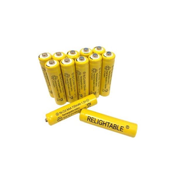 RELIGHTABLE 700mah AAA NiCd 1.2v Rechargeable Batteries Garden Solar Ni-Cd Light LED T (Pack of 12)