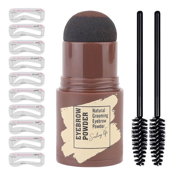 Eyebrow Stamp and Eyebrow Stencil Kit, Eyebrow Shaper for Women and Girls, Eyebrow Stamp Template for Perfect Eyebrows (DARK BROWN)