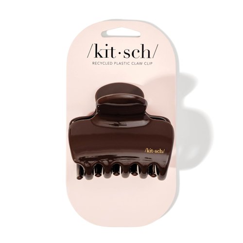 Kitsch Recycled Plastic Puffy Medium Claw Clips, Hair Clips for Women Girls, Hair Claw Clips for Thick Hair, Claw Hair Clips for Thin Hair, Hair Accessories for Women, 1pc (Chocolate)