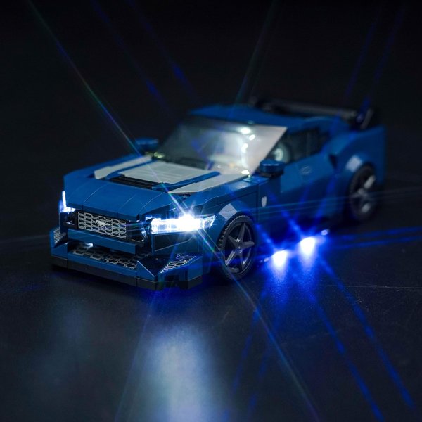 Hilighting Upgraded Led Light Kit for Lego Speed Champions Ford Mustang Dark Horse Sports Car Building Set, Compatible with Lego 76920 (Model Not Included)