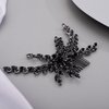 Kercisbeauty Black Rhinestones Beads Long Branch Hair Comb for Wedding Brides Women Girls Halloween Hair Pieces Jewelry Handmade Boho Hair Accessories