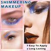 AIUEO Body Glitter Stick Blue Face Glitter Stick Mermaid Body Glitter Makeup Halloween Glitter Face Paint Holographic Chunky Glitter Sequin Stick-Blue