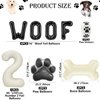 Dog Theme Balloons - 2nd Dog Birthday Party Decorations, 40 Inches Number 2 Foil Balloons, Paw and Bone Balloons, WOOF Letter Balloons, Paw Prints Stickers for Pet Kids Dog Birthday Party Supplies