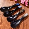 Ceramic Asian Soup Spoons Chinese Japanese Soup Spoon for Ramen Pho Miso Wonton, Set of 4