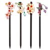 4 PCS Wooden Hair Sticks Chinese Traditional Flower Hair Sticks for Long Hair Hair Chopsticks for Women Girl Classic Vintage Flower