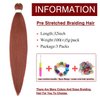 Ginger Braiding Hair Pre Stretched 32inch 3 Packs Copper Red Braiding hair Extensions Synthetic Crochet Braids, Hot Water Setting Professional Soft Yaki Texture. (32inch(3Packs),350#)