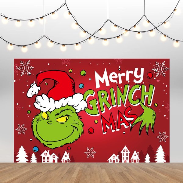 Merry Christmas Banner 5x3FT Holiday Party Decorations for Kids Home, Christmas Backdrop and Decor