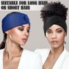 Haysandy 4 Pieces Mesh Hair Wrap for Black Women Mesh Wrap Headband Mesh Wrap Sleeping Wraps for Women's Hair for Face Wash Makeup Hair Accessories Headbands(Black, Blue)
