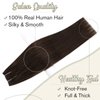 Easyouth Invisible Wire Hair Extensions Human Hair Fish Line Hair Extensions Real Human Hair Darkest Brown #2 Wire Hair Extensions Real Human Hair with Transparent Headband 12 inch 70g