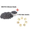 Flosius 500 Pcs Hair Extension Beads 5mm Silicone Micro Rings Links Beads for I Tip Human Hair Extensions Tool (Dark Brown)