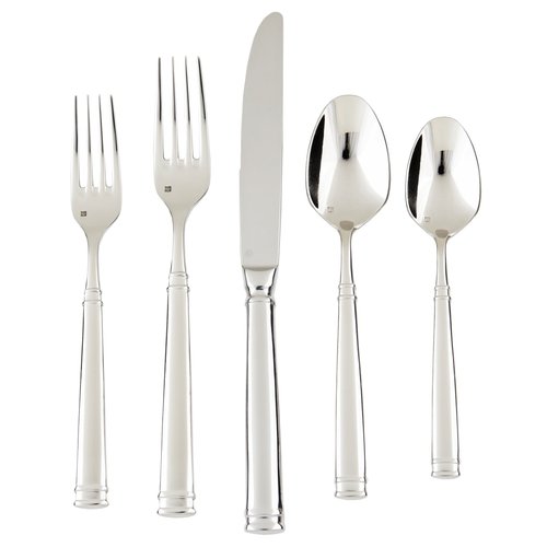 Fortessa Bistro 18/10 Stainless Steel Flatware, 5 Piece Place Setting, Service for 1