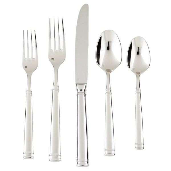 Fortessa Bistro 18/10 Stainless Steel Flatware, 5 Piece Place Setting, Service for 1