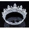 Vintage Full Crown Clear Austrian Crystal Rhinestone Tiara Pageant Prom T12159 Silver