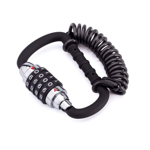 MEETLOCKS Motorcycle Helmet Cable Lock with 4 Digit Combination,Resettable Bike Lock with T Bar,Anti Theft Retractable Luggage Lock