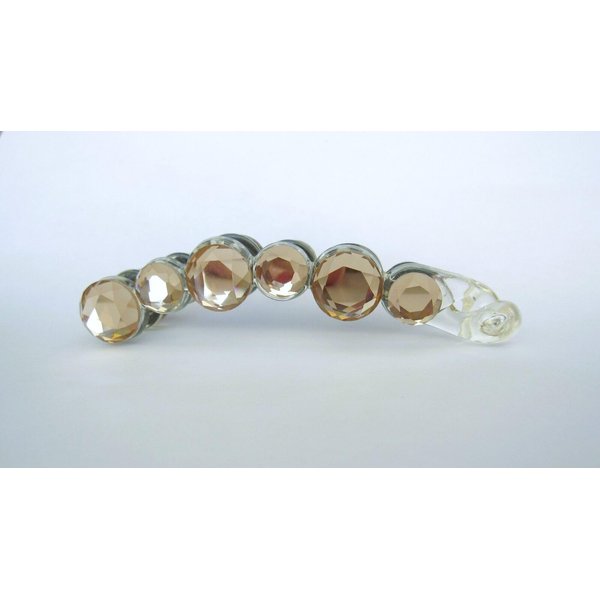Golden rose clear art deco sparkly banana hair claw clip with rhinestones