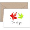 Paper Frenzy Fall Leaves Thank You Note Cards and Kraft Envelopes - 25 pack