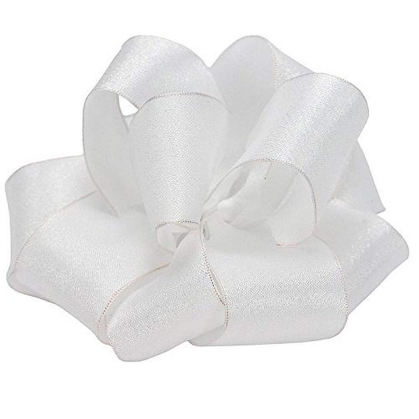 Berwick Offray Princess Wired Edge 1-1/2"W X 50 Yards-White Ribbon
