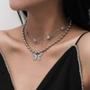 fxmimior Dainty Silver Chain Butterfly Layered Necklace Stackable Choker Necklace Minimalist Necklace Chain Jewelry for Women and Girls