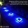 Lacasa Blue Solar Deck Lights 4 Pack, Dusk to Dawn Large Battery Step Lights, Big Solar Powered Waterproof Dock Lights, LED Solar Lights Outdoor Garden Stair Driveway Walkway Pathway Warning Lamp