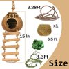 RUNANIA Crested Gecko Tank Accessories, Reptile Vines and Plants Coco Hut Coconut Shell with Ladder Hideout Cave Habitat Decor for Climbing Lizard Leopard Gecko Tortoise Amphibians Hermit Crab