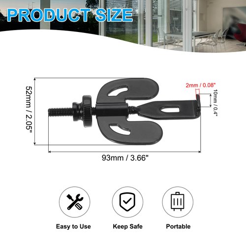 PATIKIL Portable Hotel Door Lock, Home Security Privacy Door Lock Devices with Storage Bag for Enhanced Safety Travel Hotel Home Apartment,Black