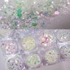 LuckForever 12 Colors Mermaid Iridescent Chunky Glitter Hexagon Fine Glitters Sequins Flakes & Powder Pigment for Epoxy Resin Makeup Body Crafts Nail Art Designs