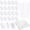 TaoBary 120 Pieces Adhesive Plastic Sticky Clips White Reusable Removable Poster Wall Clips Hanging Bulletin Board for Home Office
