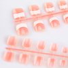 Mwoot 240Pcs Natural Fake Toenail Tips Set, Nail Art Toe Decoration Full Cover Pink White French False Toe Nail Tips for DIY Salon Foot Manicure Sticker Tools