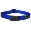 Small Blue Nylon Webbing Dog Collar: 5/8" Wide, Adjusts 10-14" - Made in USA.