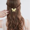 6 Pcs Gold Pearl Hair Claw Clips Butterfly Bowknot Hair Claws Small Rhinestone Fancy Hair Clips Metal Sparkling Hair Clamps Hair Styling Accessories for Women Girls