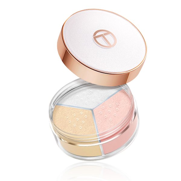 WALULAN Setting Loose Powder, Triple Grid Powder Setting Correcting Highlighting Lightweight, Lasting, Breathable,Targeted Oil Control Matte Foundation Smooth