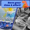 MIG4U 120PCS Dinosaur Plates for Birthday Party Decorations, 24 Dinosaur Paper Plates and Napkins Sets with Cups & Straws for Boy and Girl, Dino Kids Party Supplies Blue
