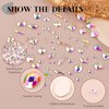 2750Pcs AB Glass Nail Rhinestones 240Pcs Multi Shapes Flatback Gems Crystal + 2510Pcs 1.5-4mm Round Beads, Manicure Diomand Jewelry Gemstones for Nail Design Makeup Acrylic Nails Decoration