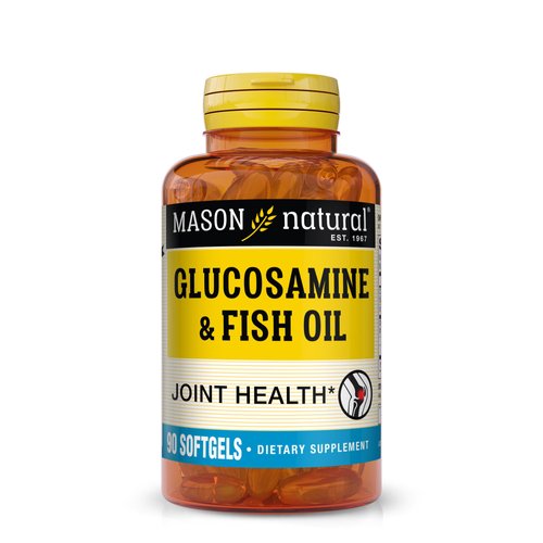 MASON NATURAL Glucosamine & Fish Oil Supplement with DHA & Omega 3 for Joint & Muscle Support, 1 Month Supply Softgel Pills